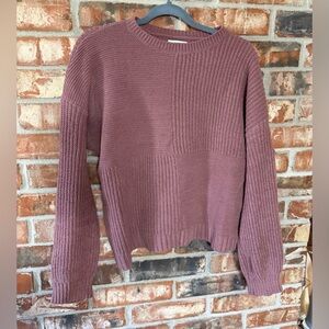 Maurices Mauve Textured Crew Neck Sweater